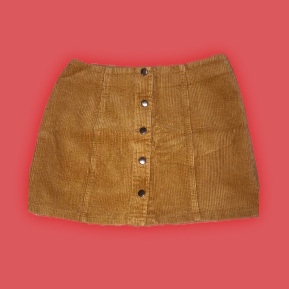 Mustard Corduroy Mini Skirt